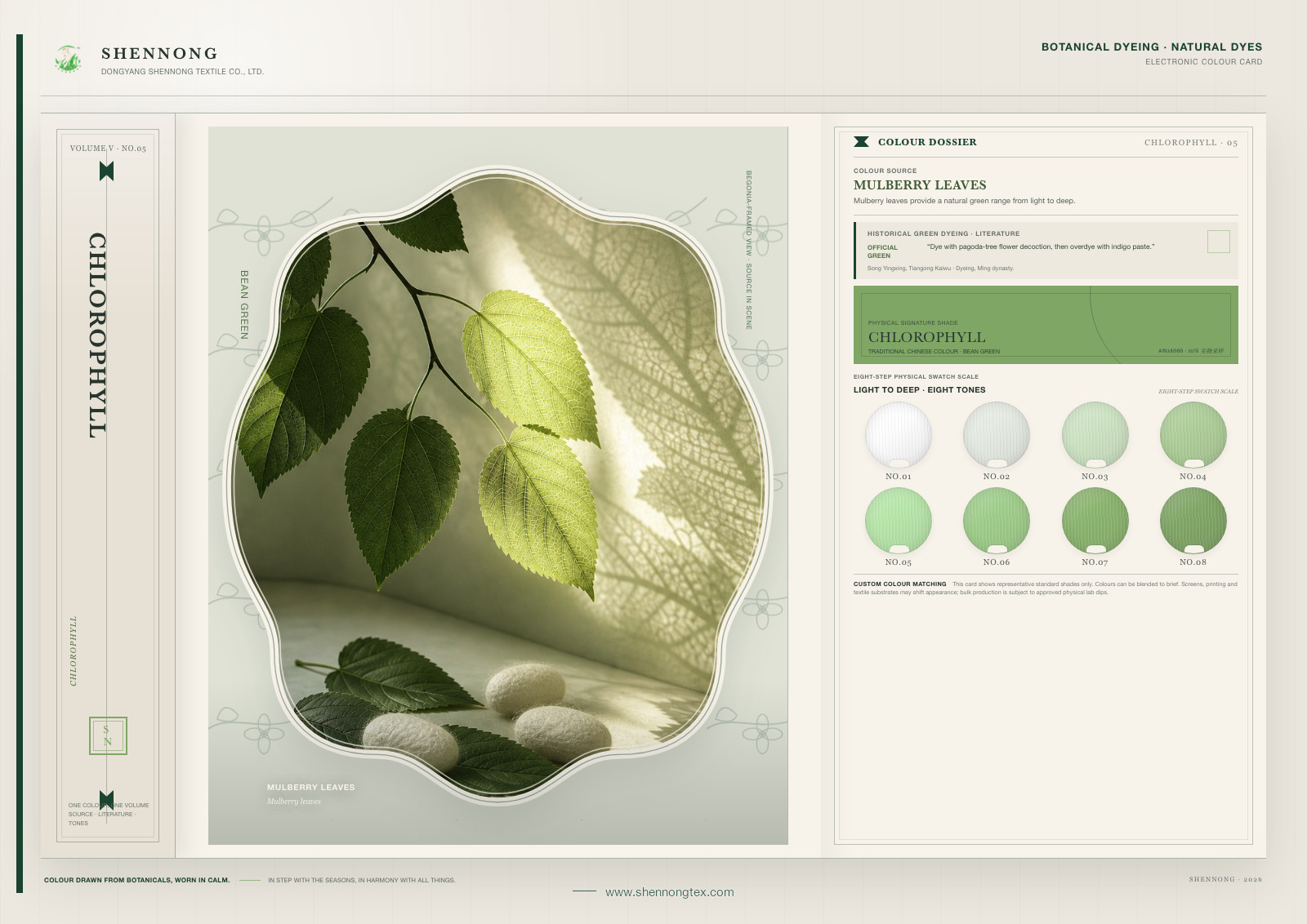 Chlorophyll plant-dye colour card