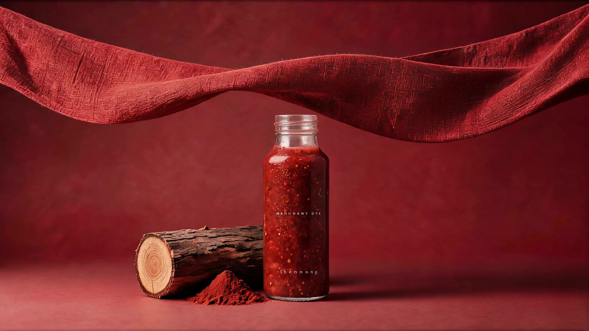 Natural dye colour moving across textile material